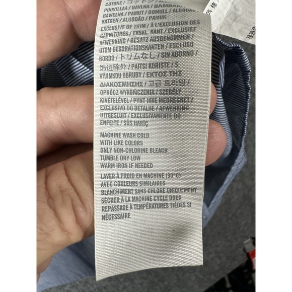 Vtg Hollister California Mens XL Blue Striped Button Down Shirt Preppy Surf Y2K - Picture 7 of 12